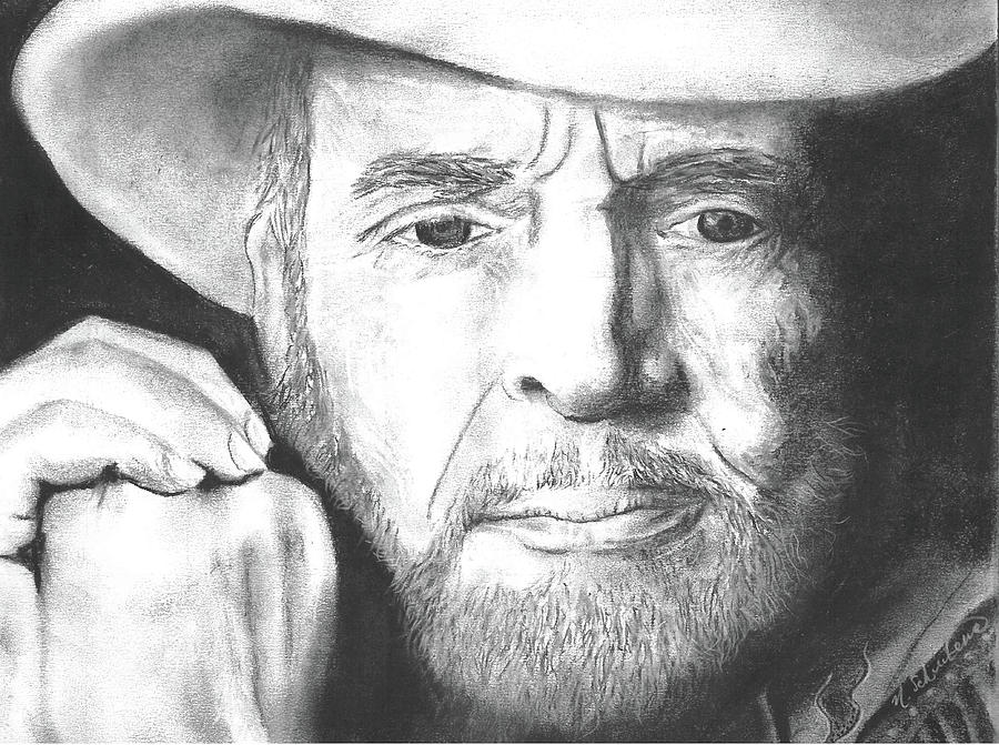 Merle Haggard Drawing by Nikki Berger