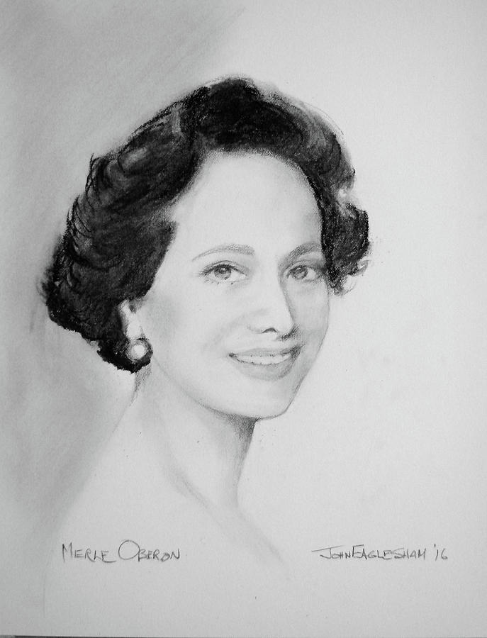 Merle Oberon Drawing by John Eaglesham Merle Oberon Drawing by John Eaglesham