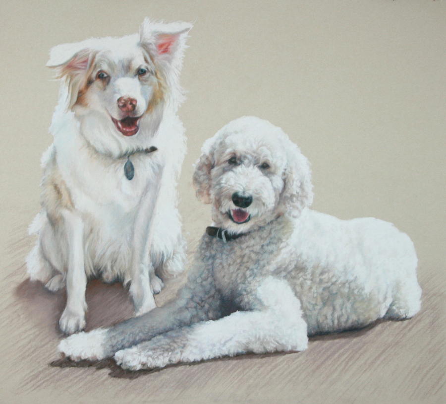 Standard Poodle Pastel - Merlin and Duff by Candy Maley