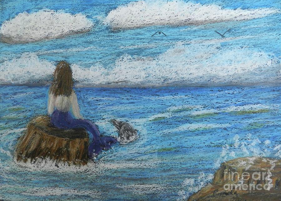 Mermaid And Dolphin Painting