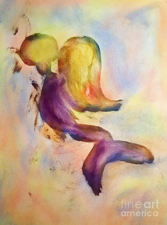 Mermaid Angel Painting by Deb Arndt