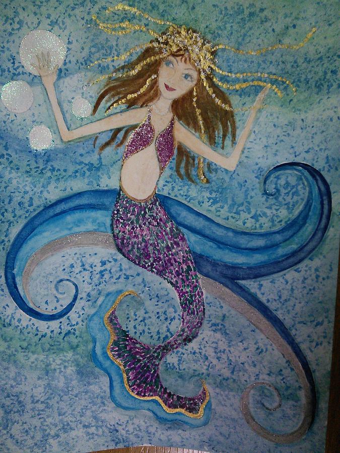 Mermaid Bubble Painting by Susan Nielsen