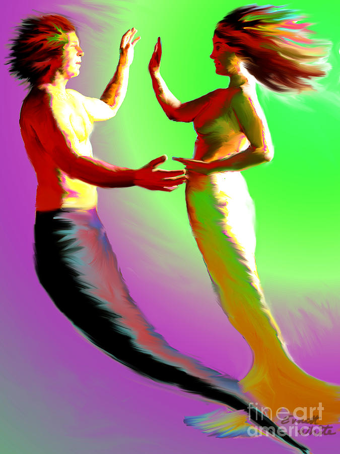 Mermaid Dance Painting by Everett White - Pixels