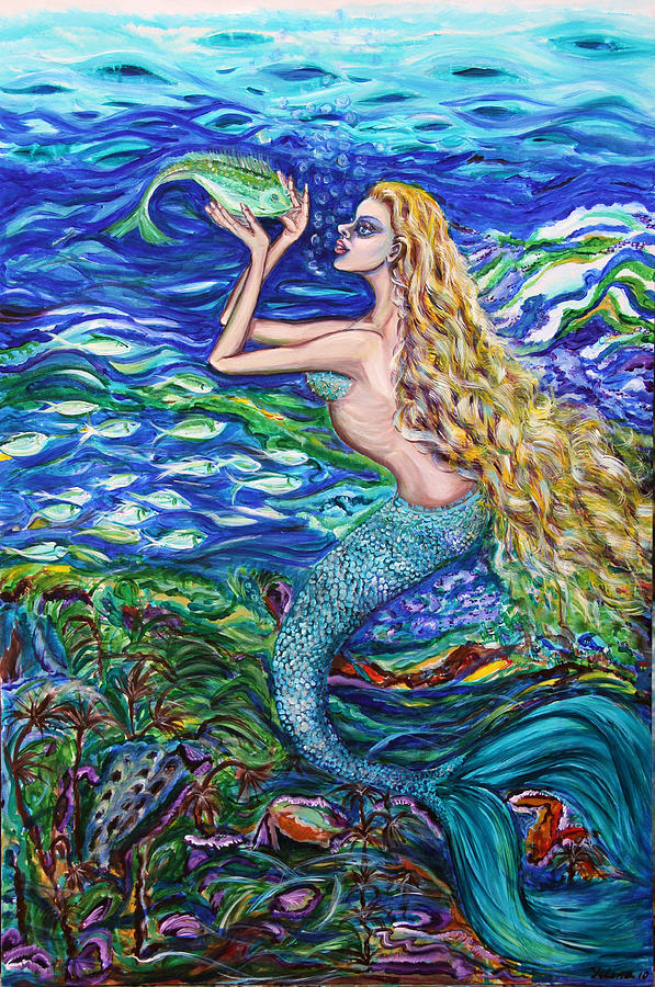 Mermaid Fishnet  Painting by Yelena Rubin