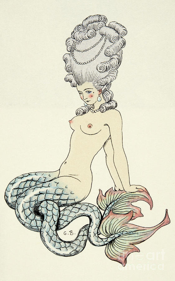 Georges Barbier Painting - Mermaid, from Les Liaisons Dangereuses  by Georges Barbier