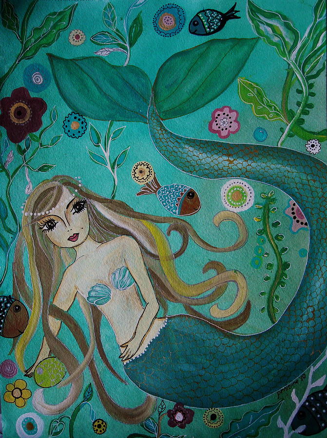 Mermaid-lady Of The Sea Painting by Pristine Cartera Turkus