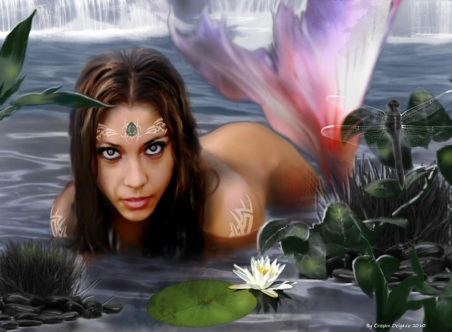 Mermaid Digital Art - Mermaid Lagoon by Crispin  Delgado