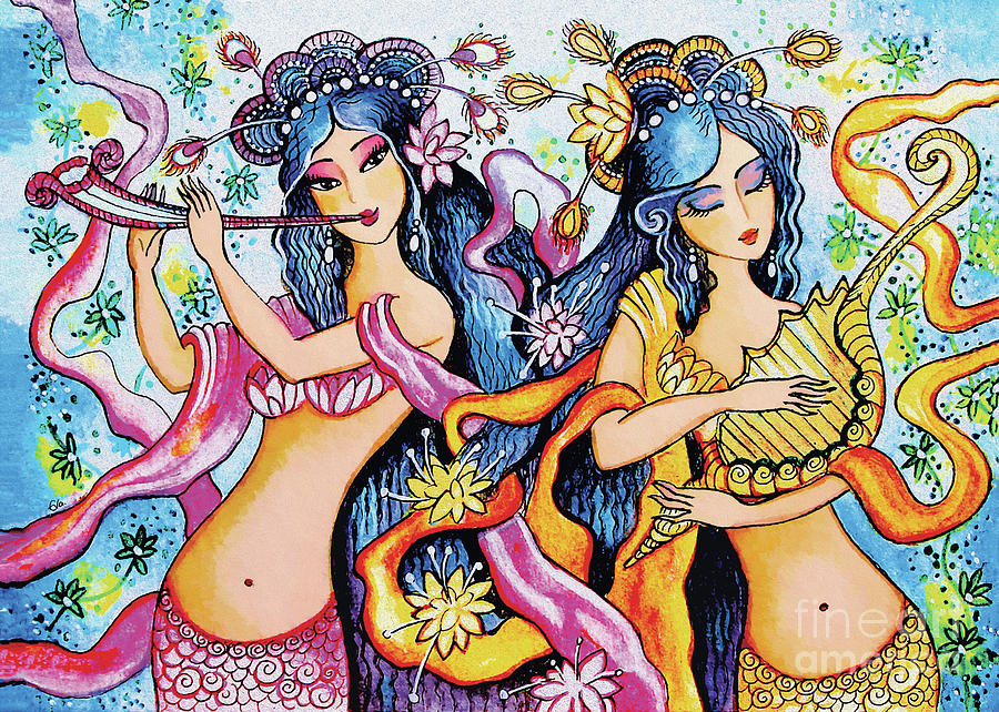Mermaid Melody Painting by Eva Campbell