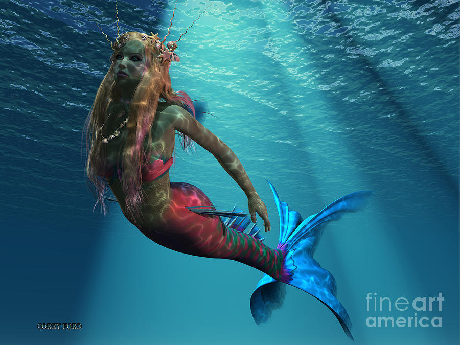 Mermaid of the Ocean Painting by Corey Ford