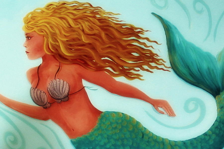 Mermaid On A Mission Painting by Debbie Criswell