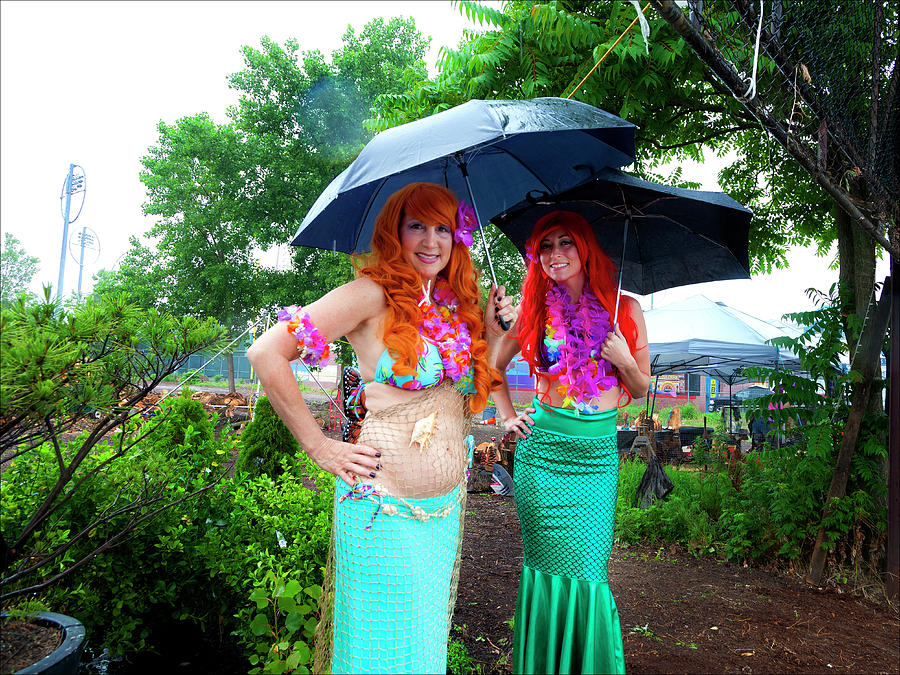 Mermaid Parade Coney Island NYC 2017 Mermaids with Umbrellas Photograph by Robert Ullmann