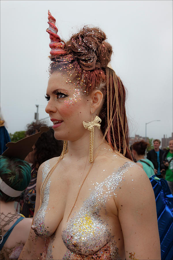 Mermaid Parade Coney Island NYC 2017 Sequins Photograph by Robert Ullmann