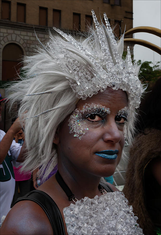 Mermaid Parade Coney Island NYC 2017 Silver Wig Photograph by Robert Ullmann