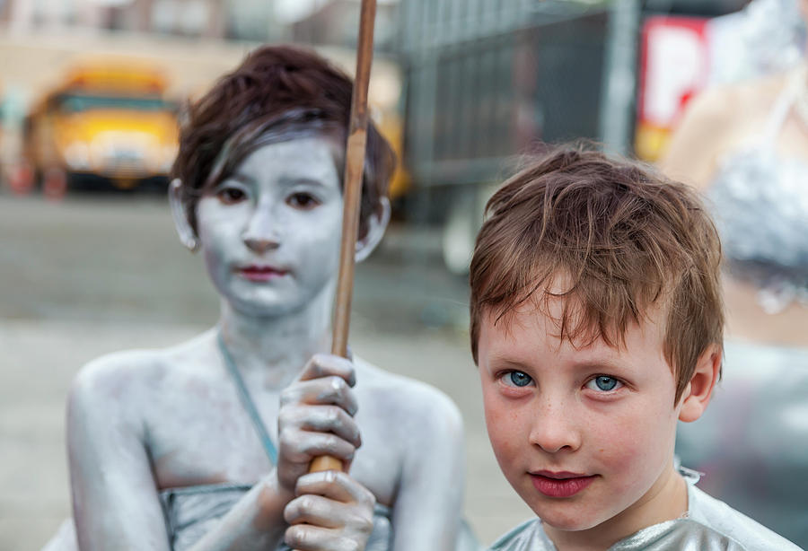 Mermaid Parade Coney Island NYC 2017 Two Young Boys Photograph by Robert Ullmann