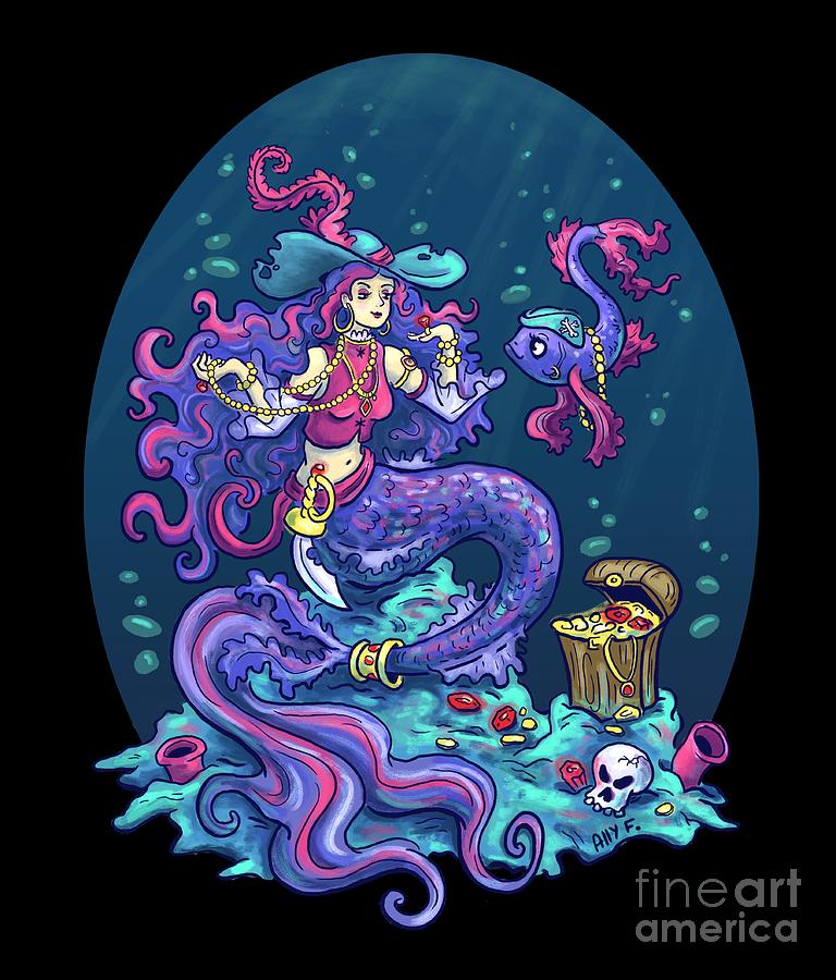 Mermaid Pirate Digital Art By Alexandra Franzese Pixels 6926
