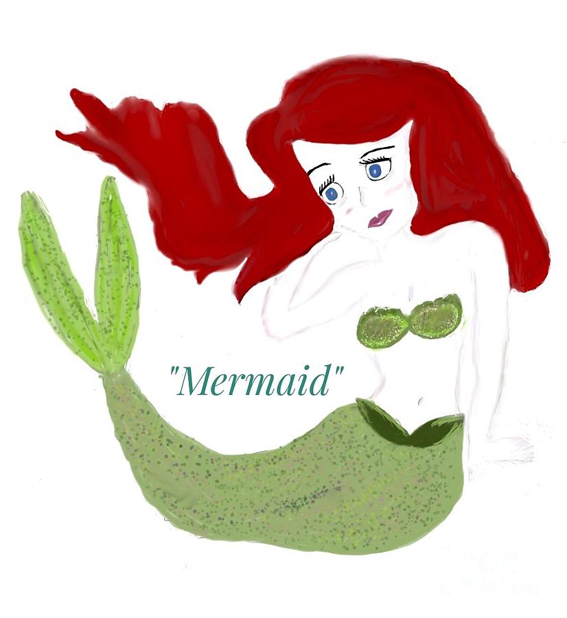 Mermaid Red Hair Illustration  Photograph by Susan Garren