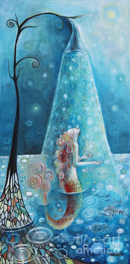 Mermaid Painting - Mermaid Shower by Manami Lingerfelt