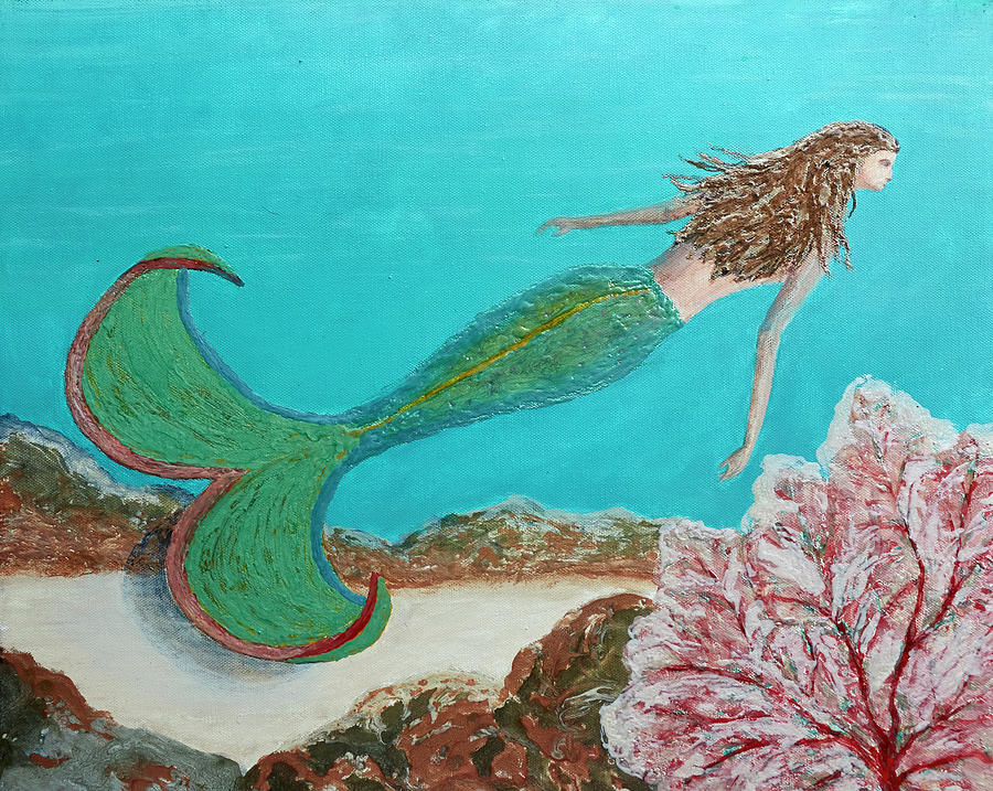 Mermaid Swoosh Painting by Patricia Beebe