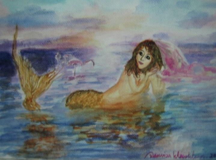 Mermaid Painting by Wanvisa Klawklean