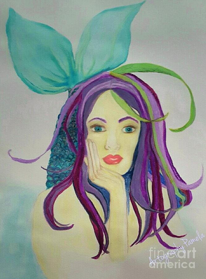 Mardis Gras Mermaid Painting by Pamela Smale Williams