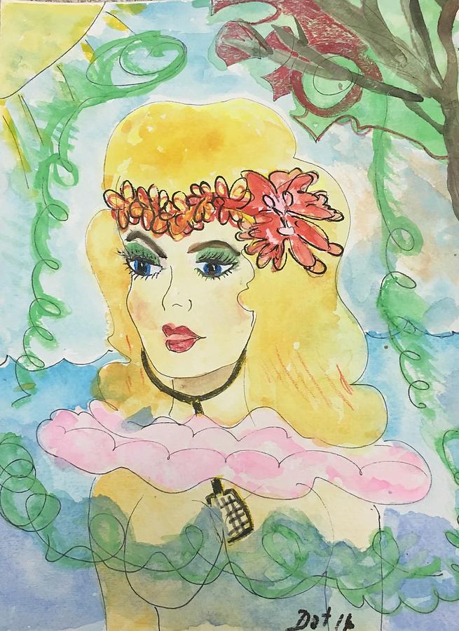 Mermaid With Music  Painting by Dottie Visker
