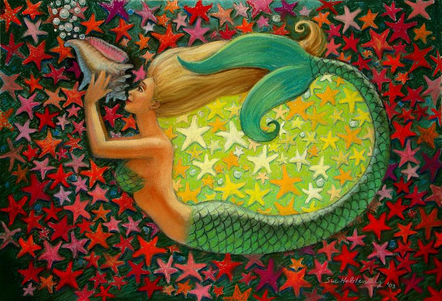 Mermaids Circle Painting by Sue Halstenberg