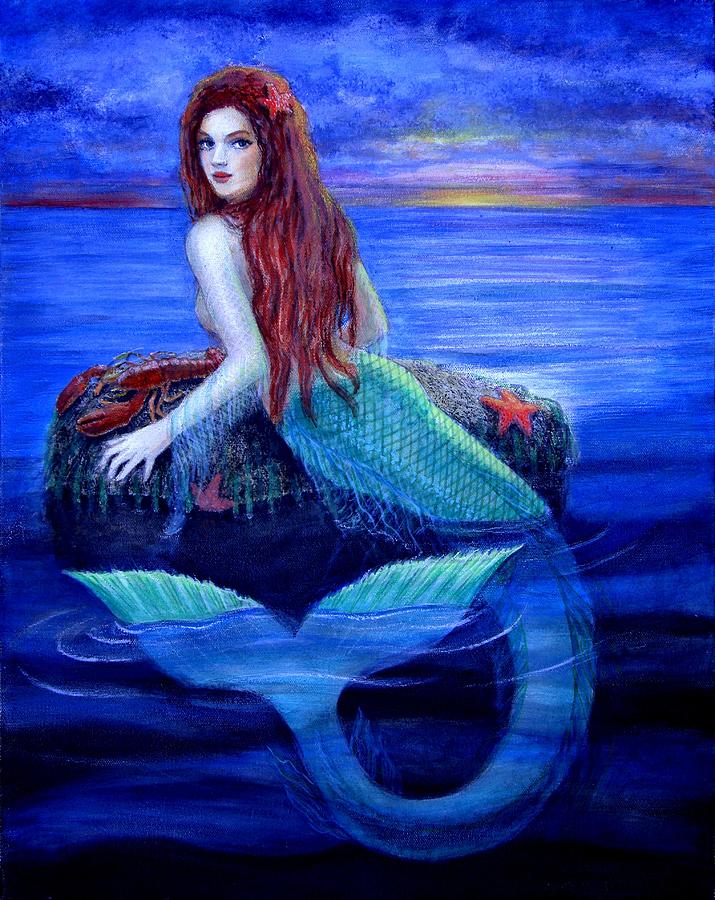 Mermaids Dinner Painting by Sue Halstenberg