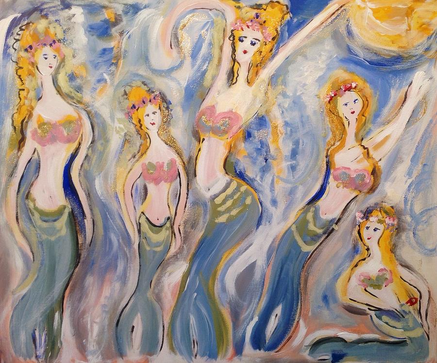 Mermaids  Painting by Judith Desrosiers
