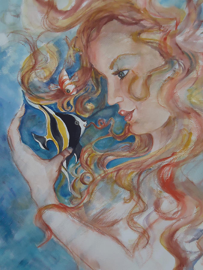 Mermaids Kiss Painting by Charme Curtin