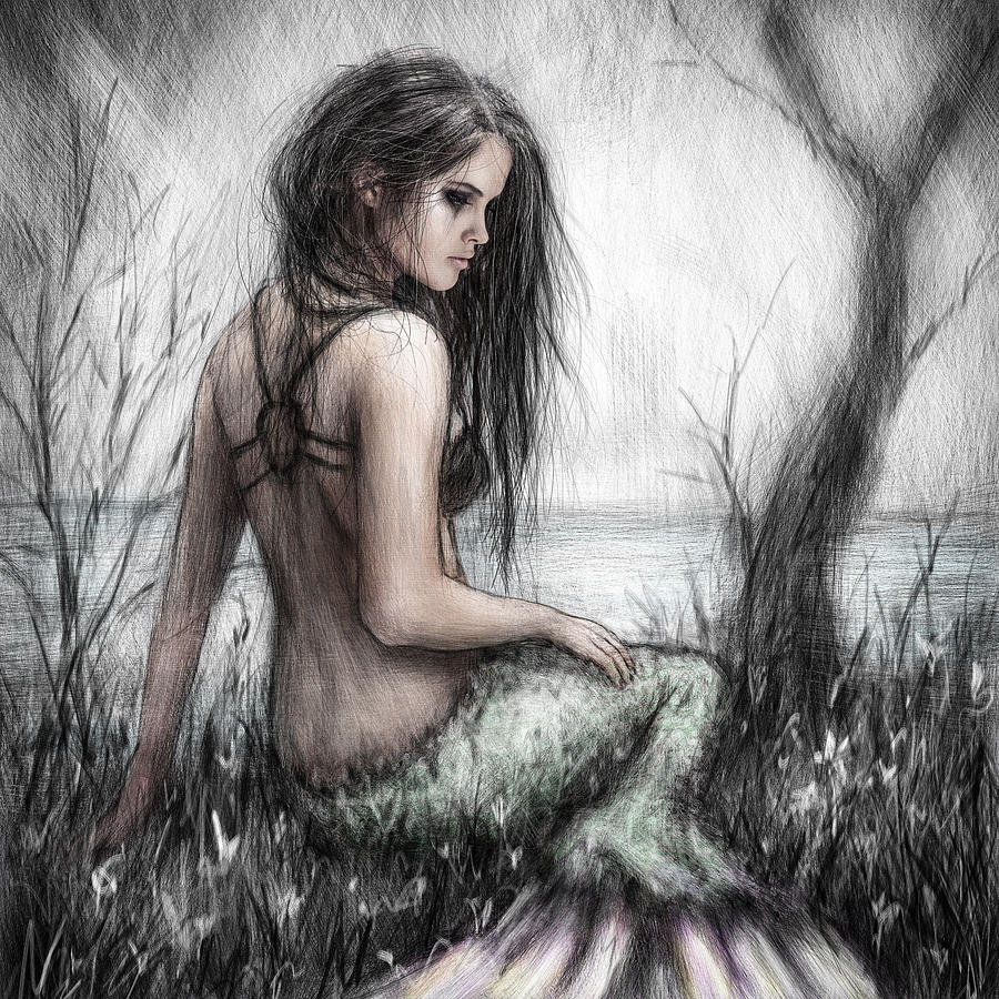 Mermaid Painting - Mermaids Rest by Justin Gedak