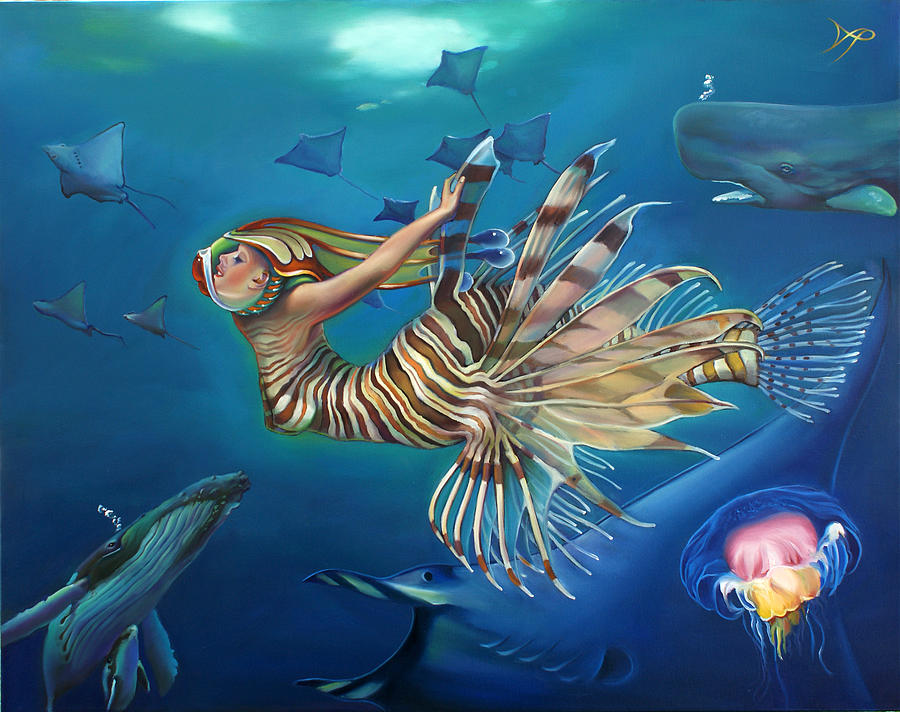 Mermaid Painting - Mermalien Odyssey by Patrick Anthony Pierson