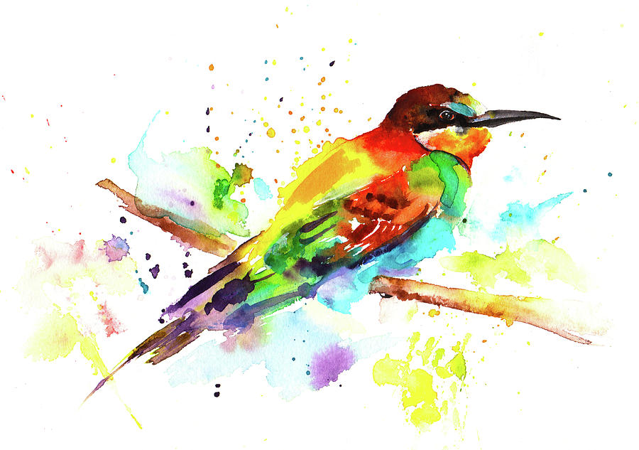 Wildlife Painting - Merops Apiaster by Isabel Salvador