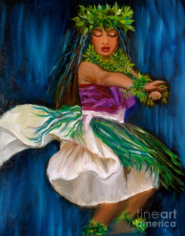 Merrie Monarch Hula Painting by Jenny Lee