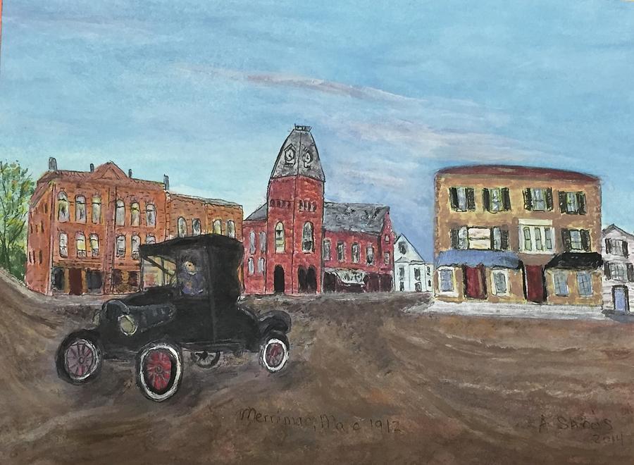 Old New England Town Painting by Anne Sands