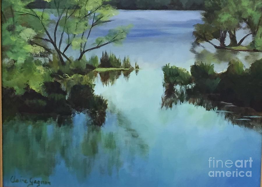 Merrimack River at Sunset Painting by Claire Gagnon