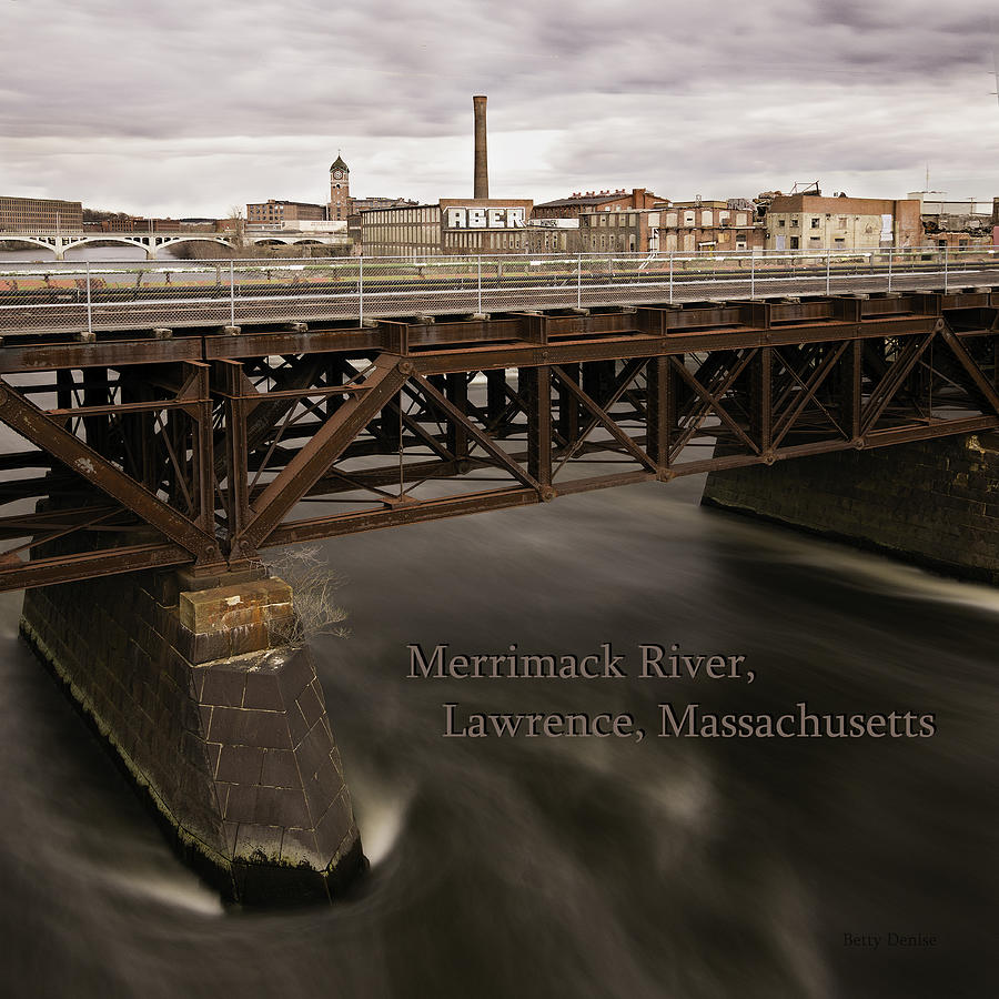 Bridge Photograph - Merrimack River Lawrence MA by Betty Denise