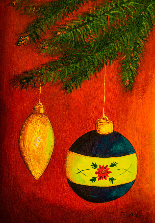 Merry Christmas and Happy New Year Painting by Zina Stromberg