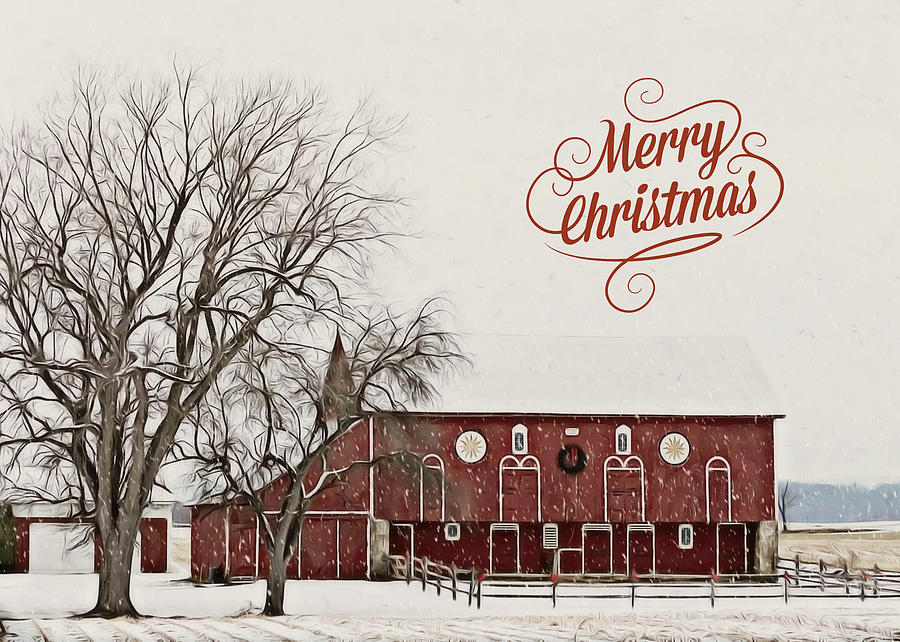 Barn Photograph - Merry Christmas Barn by Dark Whimsy