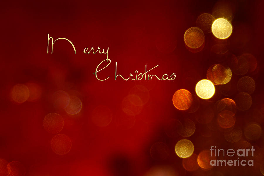 Christmas Photograph - Merry Christmas Card - Bokeh by Aimelle Ml