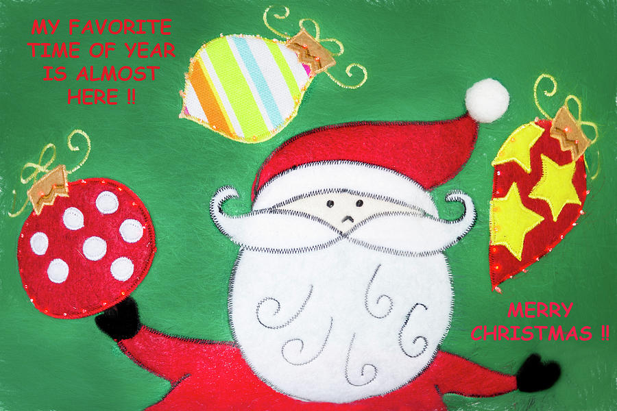 Santa Merry Christmas Card With Text Photograph by Kay Brewer