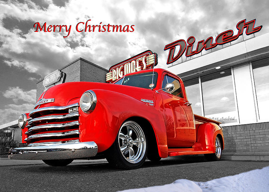 Merry Christmas Chevy Pickup Photograph by Gill Billington