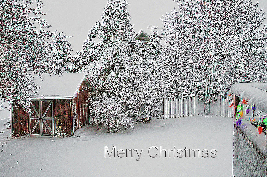 Merry Christmas Fresh Snow Fall In March Photograph by Thomas Woolworth
