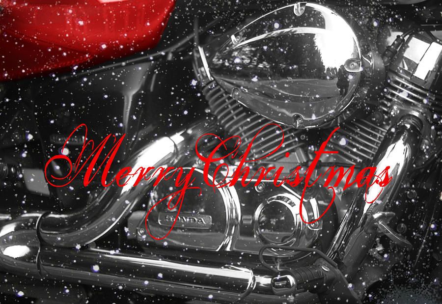 Merry Christmas Honda Motorcycle Photograph by Suzanne Powers