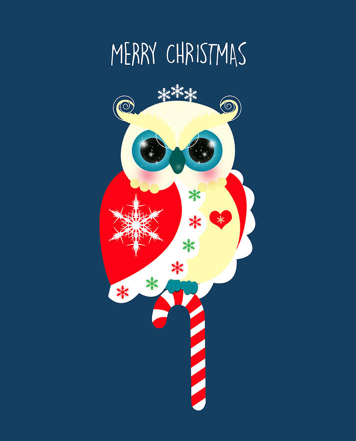 Owl Digital Art - Merry Christmas by Isabel Salvador