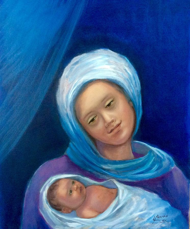 Merry Christmas Painting by Laila Awad Jamaleldin