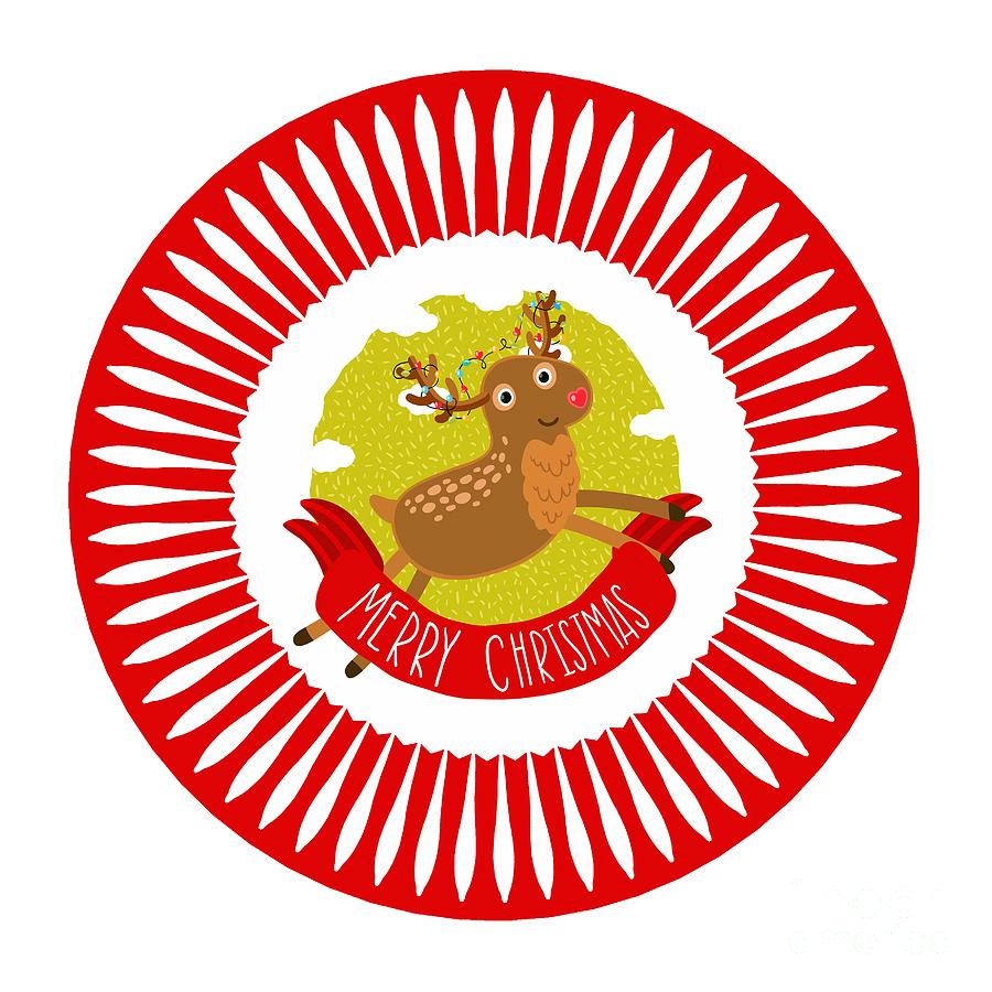 Christmas Digital Art - Merry Christmas Reindeer by Kaye Menner by Kaye Menner