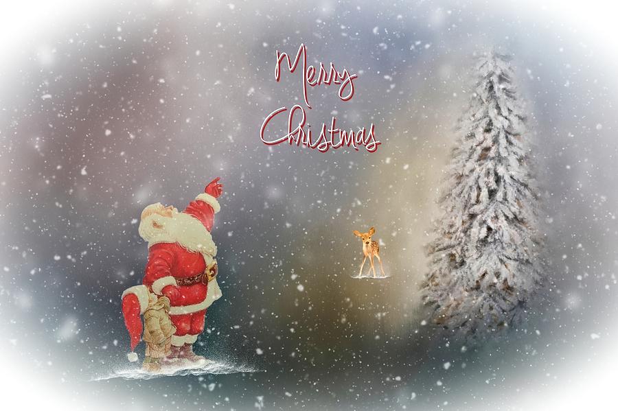 Clock Photograph - Merry Christmas Santa by Mary Timman