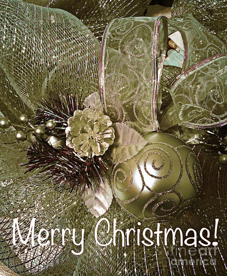 Merry Christmas Silver Painting by Barbara A Griffin