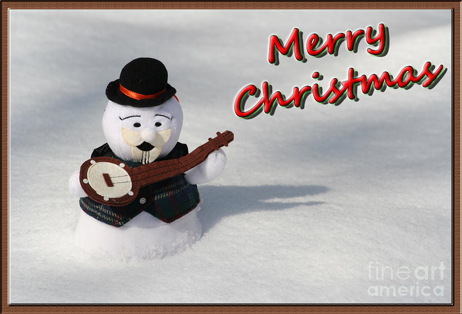 Merry Christmas Snowman Burl Photograph by Deborah A Andreas