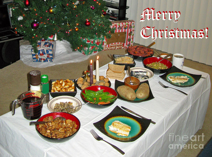 Christmas Photograph - Merry Christmas- Traditional Lithuanian Christmas Eve Dinner by Ausra Huntington nee Paulauskaite